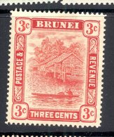 BRUNEI, 1908 (wmk Block CA) 3c Very Fine MM - Brunei (...-1984)