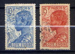 Ex-colonies--Côte D'Ivoire--Lot De 2 Timbres Oblitérés (défauts) - Used Stamps