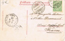 6882. Postal MONDORF Les BAINS (Luxemburg) 1909. Siechengass - 1907-24 Wapenschild