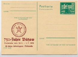 750 J. Bützow SIEGEL 1979 DDR P79-13a-79 C89-a Postkarte PRIVATER ZUDRUCK - Omslagen