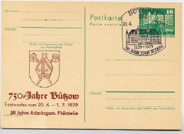 DDR P79-14b-79 C90-b Postkarte PRIVATER ZUDRUCK 750 J. Bützow  Sost. Rathaus 1979 - Privatpostkarten - Gebraucht