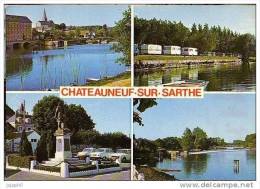 Chateauneuf Sur Sarthe - Ancien Moulin, Camping, Monument Robert Lefort - Circulé 1976 - Chateauneuf Sur Sarthe