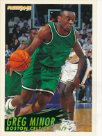 Basket, NBA, Fleer 94/95 : GREG MINOR, BOSTON CELTICS, N° 16 - 1990-1999