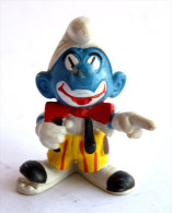 Figurine SCHTROUMPF CLOWN AUGUSTE  NOEUD PAPILLON SCHLEICH PEYO MADE IN PORTUGAL - SMURF PITUFO SCHLUMPH - Schtroumpfs