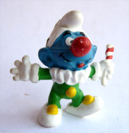 Figurine SCHTROUMPF CLOWN AUGUSTE AVEC SUCRE D'ORGE BULLY PEYO W GERMANY - SMURF PITUFO SCHLUMPH - Schtroumpfs