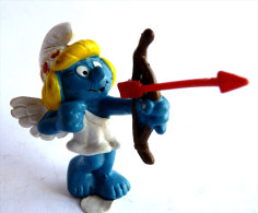 Figurine SCHTROUMPF ANGE AVEC ARC SCHLEICH PEYO W GERMANY - SMURF PITUFO SCHLUMPH - Schtroumpfs