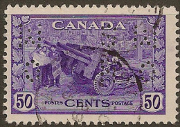 CANADA 1942 50c OHMS SG O149 U #AO232 - Perfins