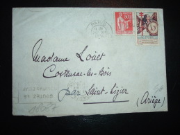 LETTRE TP PAIX 50C + VIGNETTE CONTRE LA TUBERCULOSE 1936 OBL.MEC. 27 XII 1936 PARIS GARE DU NORD - Briefe U. Dokumente