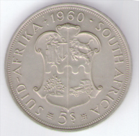 SUD AFRICA 5 SHILLINGS 1960 AG SILVER - Südafrika