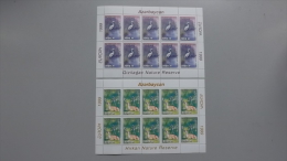 Aserbaidschan 442/3 ++/mnh, Kleinbogen/sheet, EUROPA/CEPT 1999, Natur- Und Nationalparks - Azerbaïjan