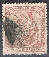 Sello 5 Cts Alegoria Republica 1873, Variedad,  Num 132a º - Used Stamps