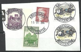 DENMARK Dänemark Danmark Cover Cut Out With Stamps + Nice Cancels 2014 - Usati