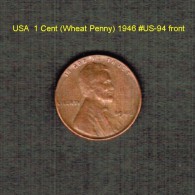 U.S.A.   1  CENT (WHEAT PENNY)  1946  (KM # A132) (US-94) - 1909-1958: Lincoln, Wheat Ears Reverse