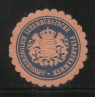 LUKSEMBOURG GROSSHERZOGLICH LUXEMBOURGISCHE FINANZKAMMER SIEGLEMARKEN SEALING LABEL GRAND DUCHY FINANCIAL CHAMBER - Plaatfouten & Curiosa