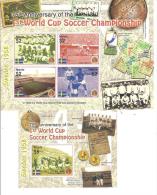 ** NEVIS 75th ANNIVERSARY 1st WORLD CUP SOCCER 4V.+BF  MNH SOCCER CALCIO - 2002 – Corea Del Sur / Japón