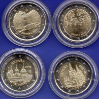 UNESCO 4x2€ Spanien 2010-2013 Stg 24€ Weltkulturerbe In Cordoba Granada Burgos Escorial Spain Architectur Coin Of Espana - Mint Sets & Proof Sets