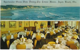 Agate Beach OR Oregon, The Towne House Restaurant, Lighthouse Junction, Interior View, C1960s Vintage Postcard - Otros & Sin Clasificación