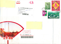 China Chine Large Registered Postal Stationery Fish Poisson Horse Cheval 2013 Circulated To Belgium - Omslagen