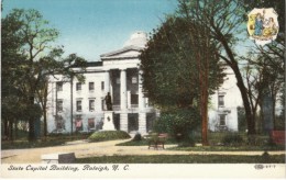 Raleigh NC North Carolina, State Capitol Building, State Emblem, C1900s/10s Vintage Postcard - Raleigh