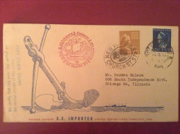 US 1946 FDC - SS Importer UNITED STATES LINES 1946 MAIDEN VOYAGE Cover - ....-1951