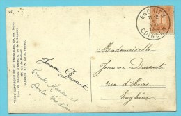 108 Op Kaart Met Cirkelstempel ENGHIEN / EDINGEN Op 6/08/1914 (Offensief W.O.I) - Not Occupied Zone