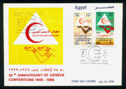 EGYPT / 1999 / MEDICINE / RED CRESCENT / EGYPTOLOGY / GENEVA CONVENTIONS / FDC - Covers & Documents