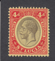 St Lucia 1912  4d  SG83a  MH - Ste Lucie (...-1978)