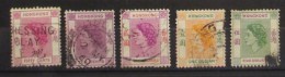 Hong Kong 1954 Elizabeth II 10c 50c 1$ 2$ 5$ - Oblitérés