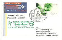 Championnat D'Europe De Football 2004, Vol De L'équipe Allemande A Lisbonne, Pli Special De La Luthansa. - Championnat D'Europe (UEFA)