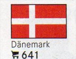 Set 6 Flaggen-Sticker Dänemark In Farbe Pack 7€ Zur Kennzeichnung Von Alben+ Sammlung Firma LINDNER #641 Flag Of Danmark - Accesorios