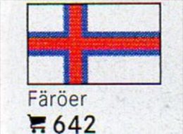 Set 6 Flaggen-Sticker Färöer In Farbe 7€ Zur Kennzeichnung Von Alben + Sammlunge Firma LINDNER #642 Flag Isle Of Danmark - Accessori