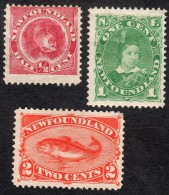 Newfoundland   1887-88   SG49-51  3stamps  OG Or Unused(2c) - 1865-1902