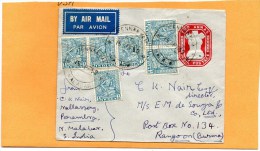 India Old Cover Mailed To Burma - Lettres & Documents