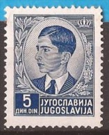 1939 293-07 JUGOSLAVIJA KING PETAR II FREIMARKEN MNH - Ongebruikt