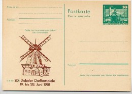 DDR P79-24-81 C157 Postkarte PRIVATER ZUDRUCK Windmühle Dabel 1981 - Privé Postkaarten - Ongebruikt