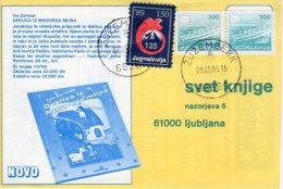 YUGOSLAVIA 1989 Commercial Postcard With Red Cross Week 150d Tax.  Michel ZZM 169 - Bienfaisance