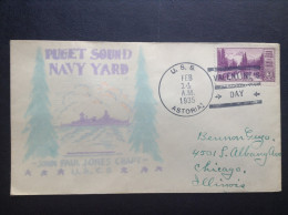 US, 1935 Naval Cover - U.S.S. Astoria (Valentine's Day) - 1851-1940