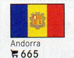 Set 6 Flaggen Andorra In Farbe 7€ Zur Kennzeichnung Von Büchern,Alben+Sammlung Firma LINDNER #665 Flags Of ESPANA/FRANCE - Biografie