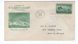 USA AMERICA UNITED STATES FDC 10.11.1945 US COAST GUARD IN WORLD WAR II.  , NEW YORK - 1941-1950