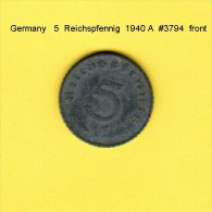 GERMANY   5  REICHSPFENNIG  1940 A  (KM # 100) - 5 Reichspfennig
