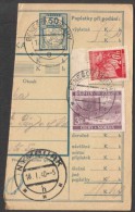 BuM0629 - Böhmen Und Mähren (1940) Benesov U Prahy / Nymburk (Postal Parcel Dispach) Tariff: 50h + 3,20K (cz. Postmark!) - Cartas & Documentos