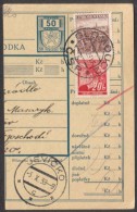 BuM0616 - Böhmen Und Mähren (1939) Olomouc 2 / Jevicko (Postal Parcel Dispach) Tariff: 50h + 3,20K (mixed Franking) - Cartas & Documentos