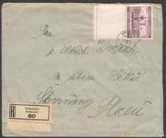 BuM0788 - Böhmen Und Mähren (194x) Nebuschel - Nebuzely (R-letter) Stamp (+ Coupon): City Ceske Budejovice - Square - Briefe U. Dokumente