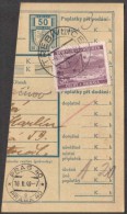 BuM0630 - Böhmen Und Mähren (1940) Trebivlice / Prag 40 - Praha 40 (Postal Parcel Dispach) Tariff: 50h + 3,00K - Covers & Documents