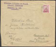 BuM0727 - Böhmen Und Mähren (1940) Starkenbach - Jilemnice (letter) Tariff: 1,00K (stamp: Prague Castle) - Cartas & Documentos