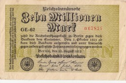 Allemagne - B854 -  Billet Uniface -  10 Millionen  Mark  (Type, Nature, Valeur,  état... Voir Scan) - 10 Mio. Mark