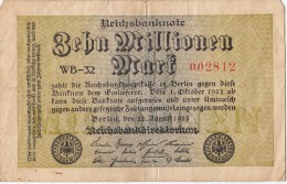 Allemagne - B849 - Billet Uniface  -  10 Millionen  Mark - (Type, Nature, Valeur, état... Voir  Scan ) - 10 Miljoen Mark