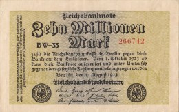 Allemagne - B848 - Billet Uniface  -  10 Millionen  Mark - (Type, Nature, Valeur, état ... Voir  Scan ) - 10 Miljoen Mark