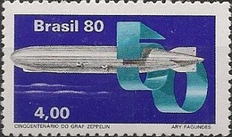 BRAZIL - GRAF ZEPPELIN, 50th ANNIVERSARY OF ATLANTIC CROSSING 1980 - MNH - Zeppelins