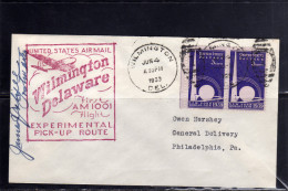 UNITED STATES STATI UNITI USA 4 JUN 1939 WILMINGTON DELAWARE FIRST AM 1001 FLIGHT EXPERIMENTAL PICK-UP ROUTE FDC COVER - 1851-1940